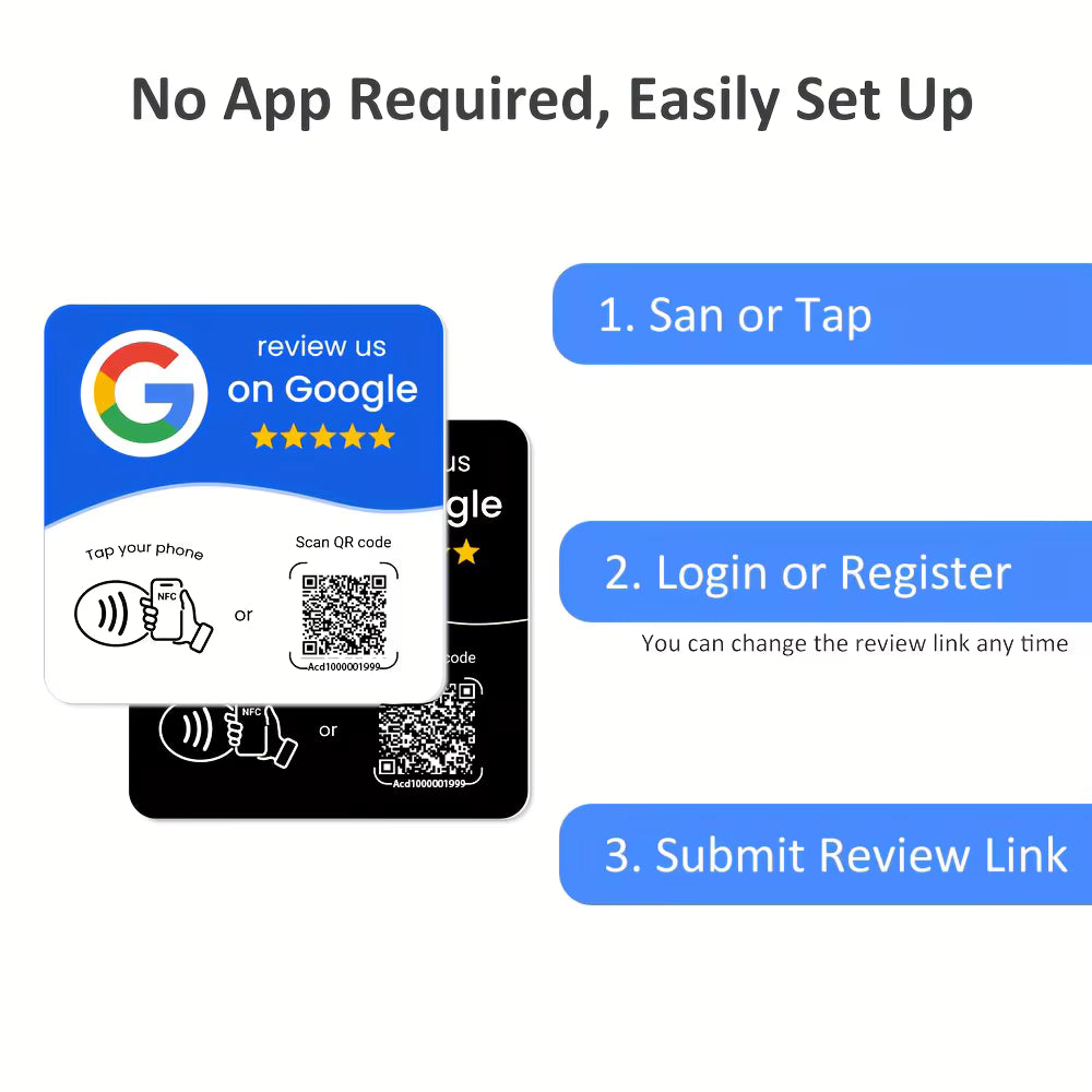 NFC Google Review Cards - Tap & Scan