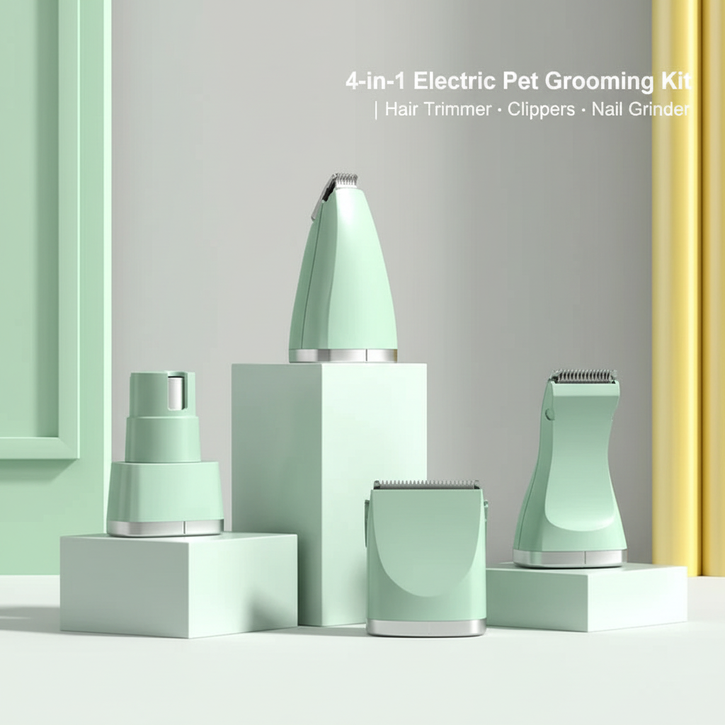 4-in-1 Pet Grooming Kit - Professional