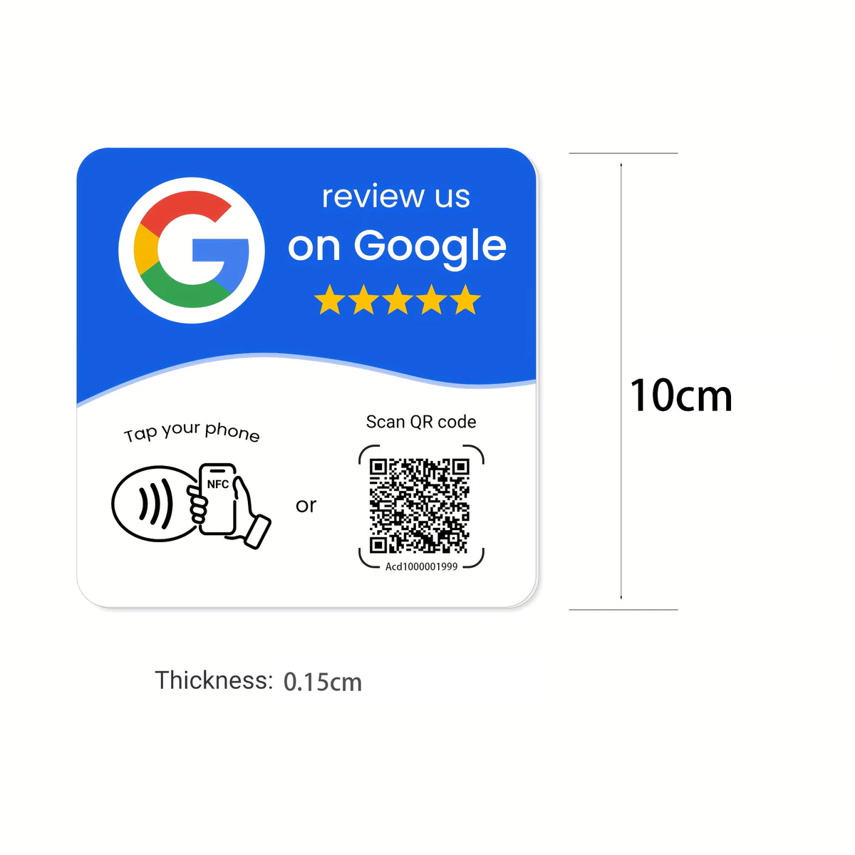 NFC Google Review Cards - Tap & Scan