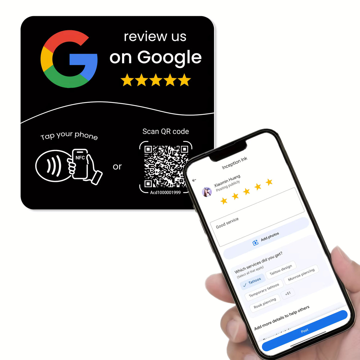 NFC Google Review Cards - Tap & Scan